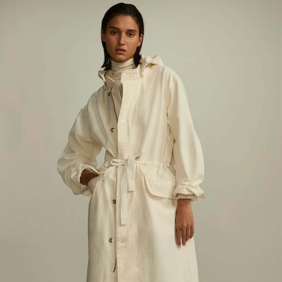 Everlane The Canvas Organic Cotton Parka Jacket NWT in Bone/Cream colour Size L - Picture 1 of 16